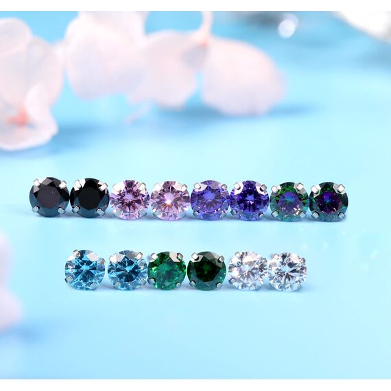Limerencia Titan Ohrstecker für Damen Herren, G23 Implantat Ohrringe Hypoallergen Titan, Nickelfrei Medizinische Ohrstecker, 5MM CZ Ohrringe für empfindliche Ohren Mode Damenschmuck