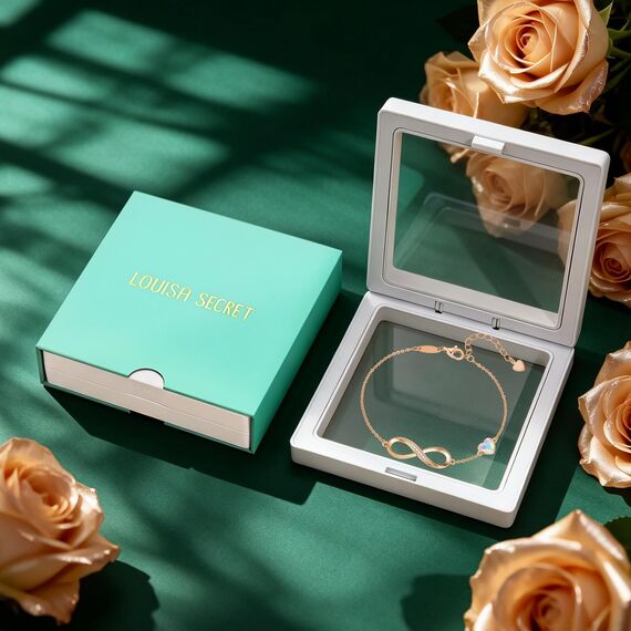 Infinity Armband Damen 925 Sterling Silber Rosegold or Edelstahl, Unendlichkeit Herz Armbänder Kristallen Armkette Valentinstag Muttertag Geburtstags Weihnachten Geschenk für Sie Frauen Freundin Mama