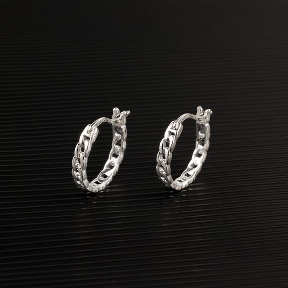 Silber 925 Creolen Ohrringe für Damen, Sterlingsilber Kleine Huggie Ohrringe Kette Huggie Creolen für Damen Silber Ohrringe hypoallergen S925 Creolen Schmuck Geschenk