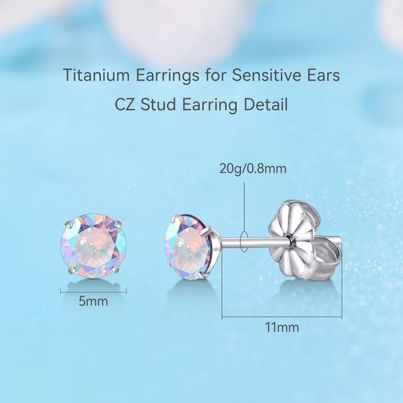 Limerencia Titan Ohrstecker für Damen Herren, G23 Implantat Ohrringe Hypoallergen Titan, Nickelfrei Medizinische Ohrstecker für empfindliche Ohren Mode Damenschmuck