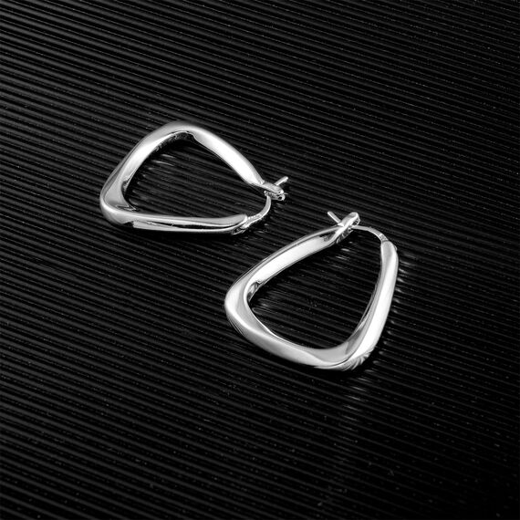 Creolen Ohrringe für Damen, Silber 925 Eckig Ohrringe Silber Gedrehte Ohrringe Große Dicke Silber Ohrringe Creolen Trendige Geometrische Creolen Ohrringe Klobige Ohrringe Schmuck Geschenke