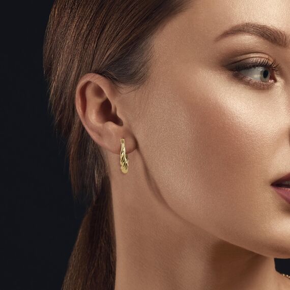 Gold Creolen Ohrringe für Damen, Kleine Klobige Creolen Ohrringe Ovale Gedrehte Creolen Ohrringe Sterling Silber Gedrehte Ohrringe Hypoallergen Huggie Klobige Creolen Ohrringe Damen Mädchen