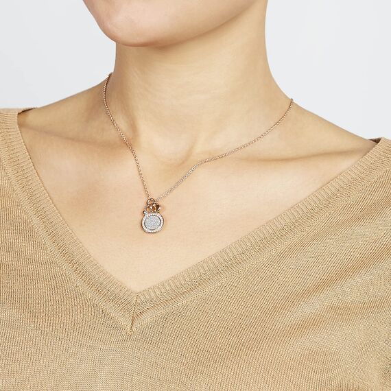 Fossil Halskette Für Frauen Klassiker, Gesamtlänge: 460mm + 50mm Verlängerung Kette / Anhänger: 14mm X 16mm Rose Gold Edelstahl Halskette, JF03265791