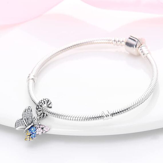 HappyStar Silber 925 Charms Anhänger für Armbänder, Combination Dangle Anhänger Bead Charms für Damen Kompatibel mit Pandora Europäischen Armbändern und Halskette （Mit Spacer Beads
