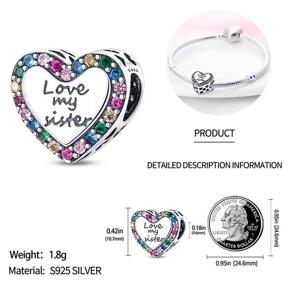 HappyStar Silber 925 Charms Anhänger für Armbänder, Combination Dangle Anhänger Bead Charms für Damen Kompatibel mit Pandora Europäischen Armbändern und Halskette （Mit Spacer Beads