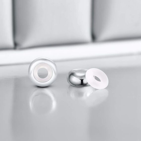 6 STÜCKE Sterling Silber Gummi Spacer Charms Stopper für Pandora Armbänder