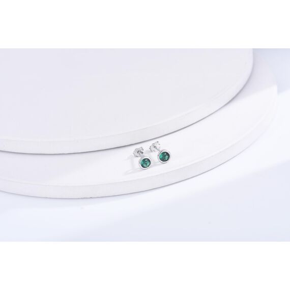 USEEDOVIA Ohrstecker Silber 925 Damen, 3 Paar Klein Sterling Silber Ohrringe Set mit Grün Zirkonia Smaragd Knorpel Funkelnd Schmuck Geschenke für Damen Herren 2/3/4mm