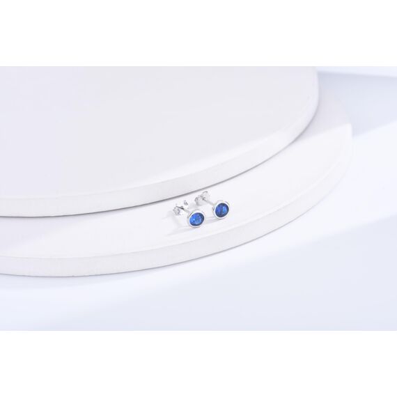 USEEDOVIA Ohrstecker Silber 925 Damen, 3 Paar Klein Sterling Silber Ohrringe Set mit Blau Zirkonia Saphir Knorpel Funkelnd Schmuck Geschenke für Damen Herren 2/3/4mm