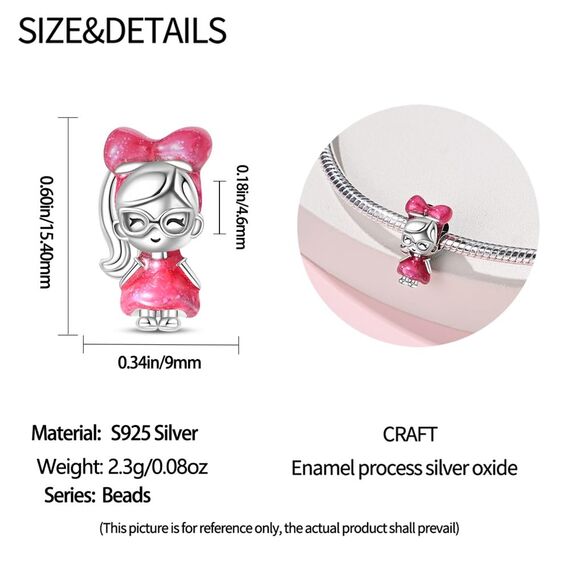 HappyStar Silber 925 Charms Anhänger für Armbänder, Combination Dangle Anhänger Bead Charms für Damen Kompatibel mit Pandora Europäischen Armbändern und Halskette （Mit Spacer Beads