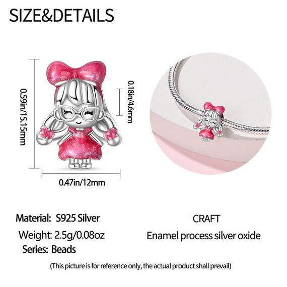 HappyStar Silber 925 Charms Anhänger für Armbänder, Combination Dangle Anhänger Bead Charms für Damen Kompatibel mit Pandora Europäischen Armbändern und Halskette （Mit Spacer Beads