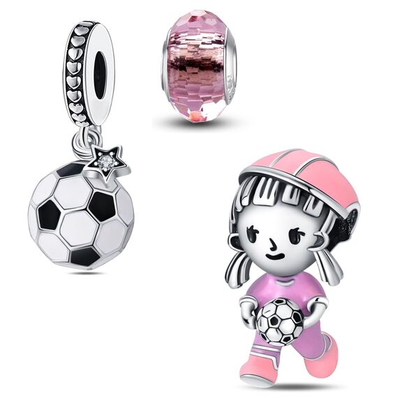 HappyStar Silber 925 Charms Anhänger für Armbänder,Combination Dangle Anhänger Bead Charms für Damen Kompatibel mit Pandora Europäischen Armbändern und Halskette （Mit Spacer Beads