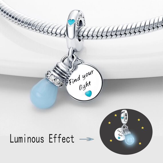 HappyStar Silber 925 Charms Anhänger für Armbänder, Combination Dangle Anhänger Bead Charms für Damen Kompatibel mit Pandora Europäischen Armbändern und Halskette （Mit Spacer Beads