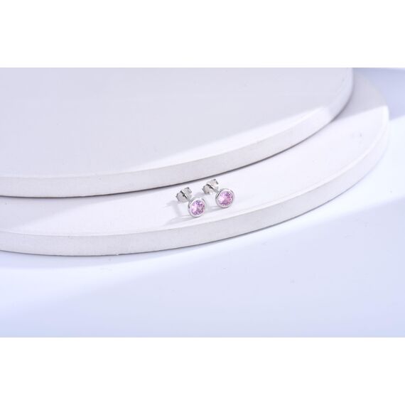 USEEDOVIA Ohrstecker Silber 925 Damen, 3 Paar Klein Sterling Silber Ohrringe Set mit Pink Zirkonia Rose Knorpel Funkelnd Schmuck Geschenke für Damen Herren 2/3/4mm