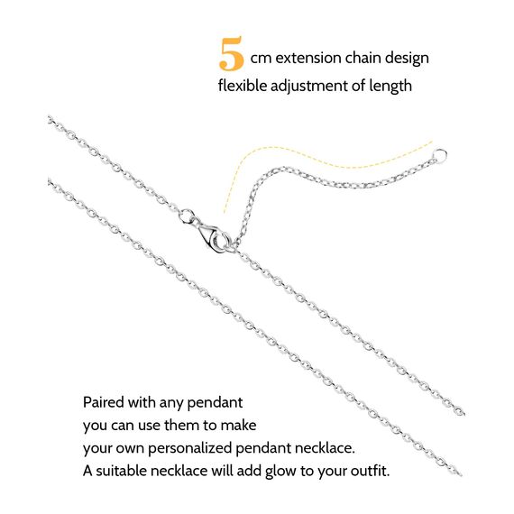 OSTAN Silberkette Damen Kette Ohne Anhänger, Nur Kette Erbskette Ankerkette Damen, Frau Sterlingsilber Halskette Frau Lang Silber 925 Chain Dünne Feine Silber Kette (40+5cm)