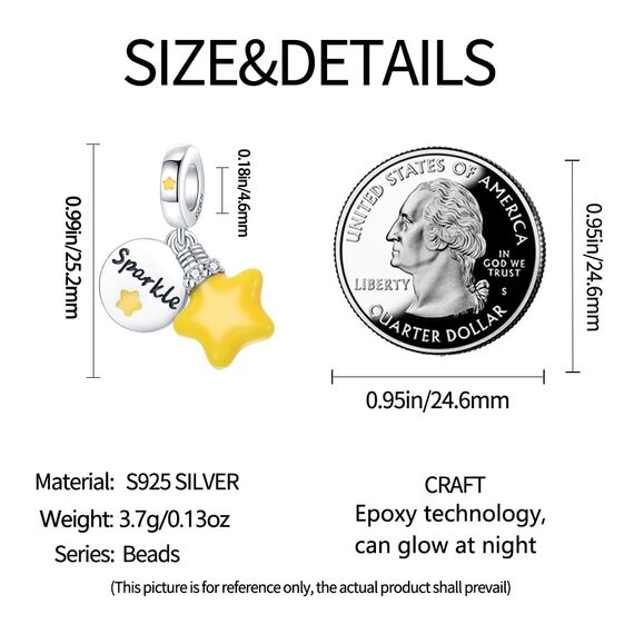 HappyStar Silber 925 Charms Anhänger für Armbänder, Combination Dangle Anhänger Bead Charms für Damen Kompatibel mit Pandora Europäischen Armbändern und Halskette （Mit Spacer Beads