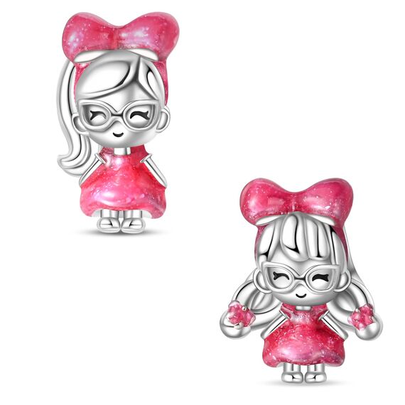 HappyStar Silber 925 Charms Anhänger für Armbänder, Combination Dangle Anhänger Bead Charms für Damen Kompatibel mit Pandora Europäischen Armbändern und Halskette （Mit Spacer Beads