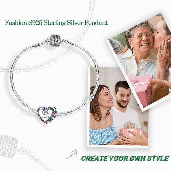 HappyStar Silber 925 Charms Anhänger für Armbänder,Combination Dangle Anhänger Bead Charms für Damen Kompatibel mit Pandora Europäischen Armbändern und Halskette （Mit Spacer Beads