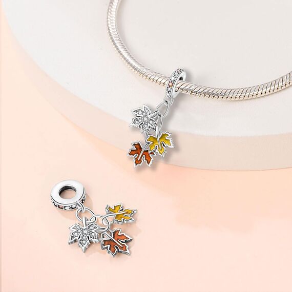 HappyStar Silber 925 Charms Anhänger für Armbänder,Combination Dangle Anhänger Bead Charms für Damen Kompatibel mit Pandora Europäischen Armbändern und Halskette （Mit Spacer Beads