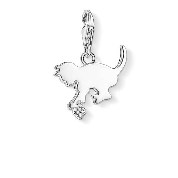 THOMAS SABO Damen Charm-Anhänger Katze Charm Club 925 Sterling Silber DC0025-725-14
