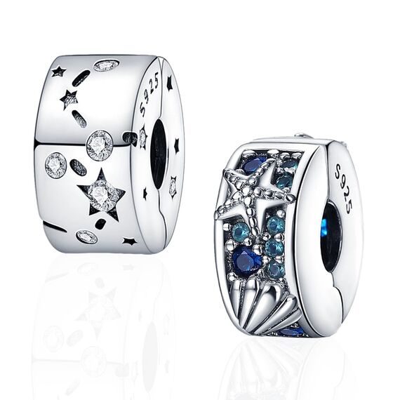 HappyStar Silber 925 Charms Anhänger für Armbänder, Combination Dangle Anhänger Bead Charms für Damen Kompatibel mit Pandora Europäischen Armbändern und Halskette （Mit Spacer Beads