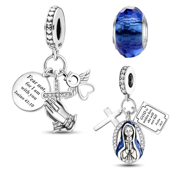 HappyStar Silber 925 Charms Anhänger für Armbänder,Combination Dangle Anhänger Bead Charms für Damen Kompatibel mit Pandora Europäischen Armbändern und Halskette （Mit Spacer Beads