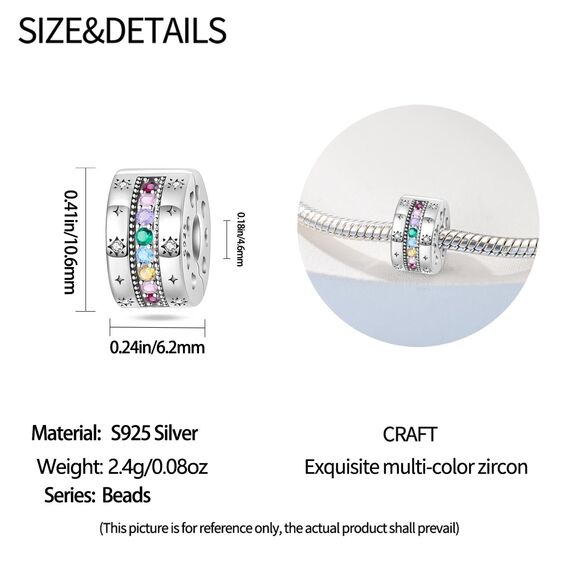 HappyStar Silber 925 Charms Anhänger für Armbänder,Combination Dangle Anhänger Bead Charms für Damen Kompatibel mit Pandora Europäischen Armbändern und Halskette （Mit Spacer Beads