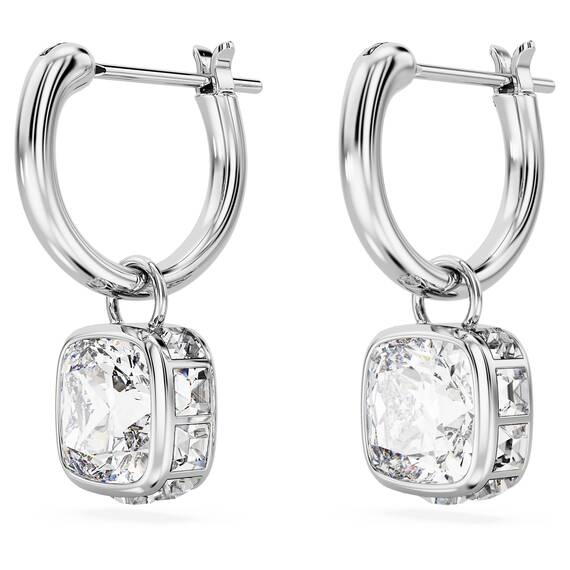 Swarovski Chroma Drop-Ohrhänger, Weiße und Rhodinierte Damenohrringe mit Strahlenden Swarovski Kristallen