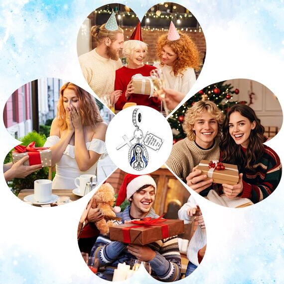 HappyStar Silber 925 Charms Anhänger für Armbänder,Combination Dangle Anhänger Bead Charms für Damen Kompatibel mit Pandora Europäischen Armbändern und Halskette （Mit Spacer Beads