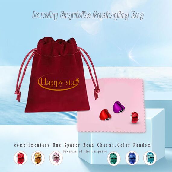 HappyStar Silber 925 Charms Anhänger für Armbänder, Combination Dangle Anhänger Bead Charms für Damen Kompatibel mit Pandora Europäischen Armbändern und Halskette （Mit Spacer Beads