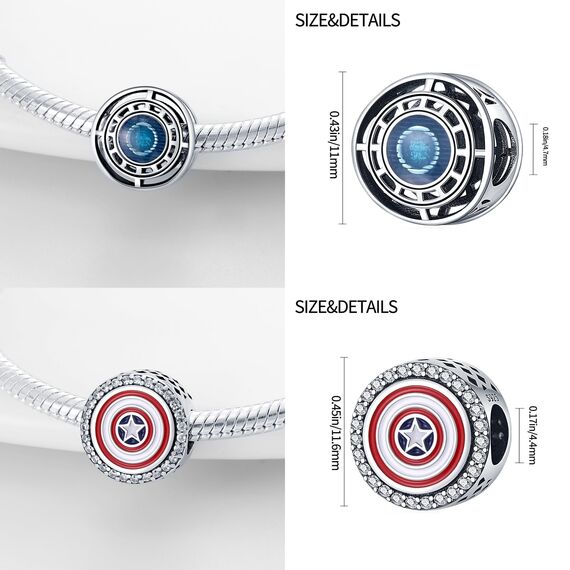 HappyStar Silber 925 Charms Anhänger für Armbänder, Combination Dangle Anhänger Bead Charms für Damen Kompatibel mit Pandora Europäischen Armbändern und Halskette （Mit Spacer Beads