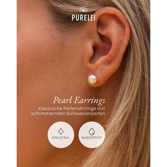 Purelei Pearl Ohrringe (Silber) – Damenohrringe aus langlebigem Edelstahl – Wasserfeste Ohrringe Damen – 1,56 cm Durchmesser – Modeschmuck für deinen individuellen Look