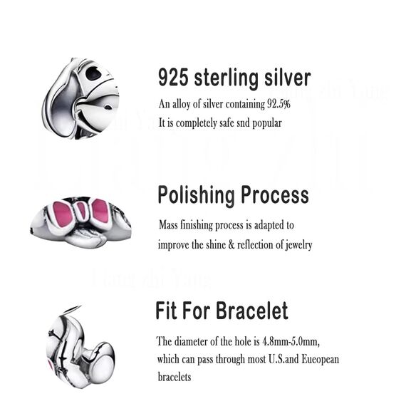 HappyStar beads charms,passt Charms Armbänder Halskette Europäischen Schmuck ，Bead Charms für Damen,925 Sterling Silber Dangle Anhänger