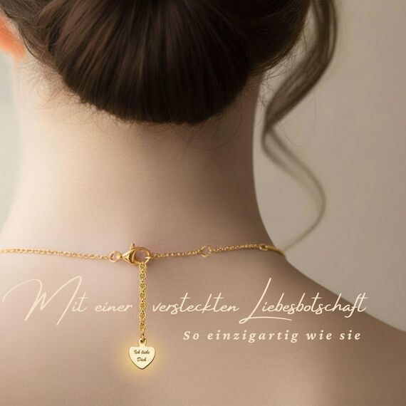 Halskette Damen Gold Herzkette Kette vergoldet Engelsflügel Goldkette Ich liebe Dich Damenkette Herz-Anhänger Goldschmuck Schmuck Geburtstag Valentinstag Jahrestag Geschenke Frauen Freundin