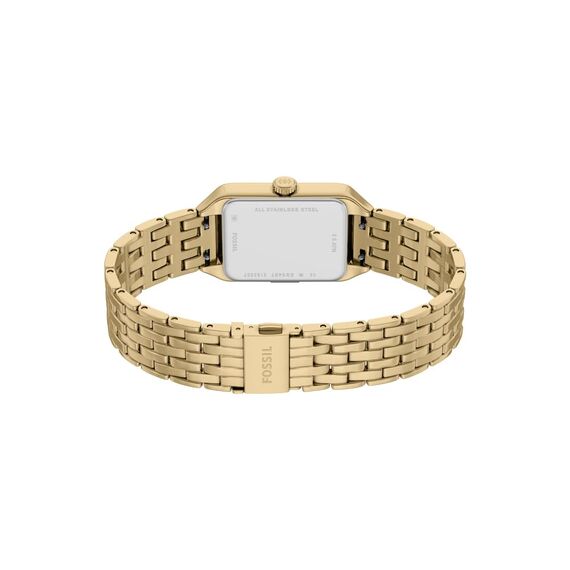 Fossil Raquel Damenuhr, Quarz-Dreizeigerwerk mit Edelstahlarmband