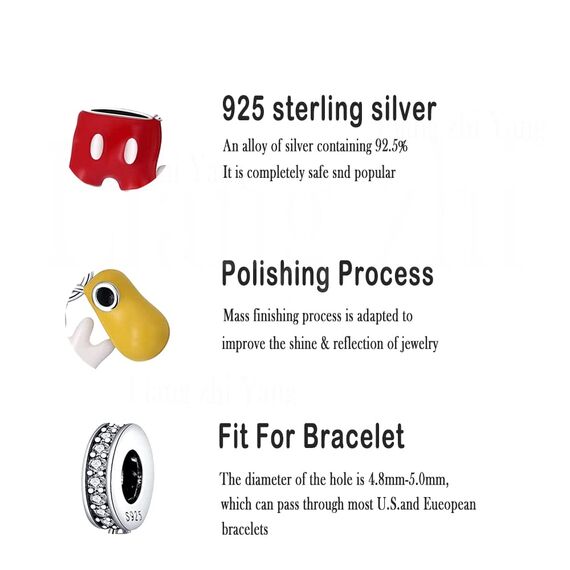 HappyStar beads charms,passt Charms Armbänder Halskette Europäischen Schmuck ，Bead Charms für Damen,925 Sterling Silber Dangle Anhänger