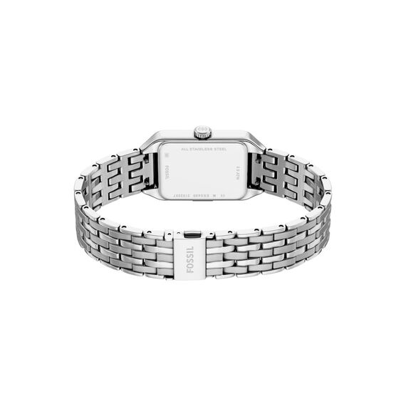 Fossil Raquel Damenuhr, Quarz-Dreizeigerwerk mit Edelstahlarmband