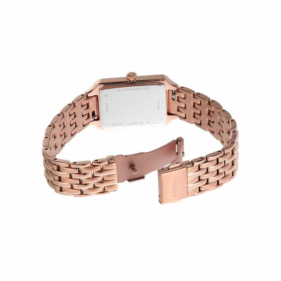 Fossil Damenuhr Raquel, Quarzwerk, 23MM Rose Gold Edelstahlgehäuse mit Edelstahlarmband, ES5271