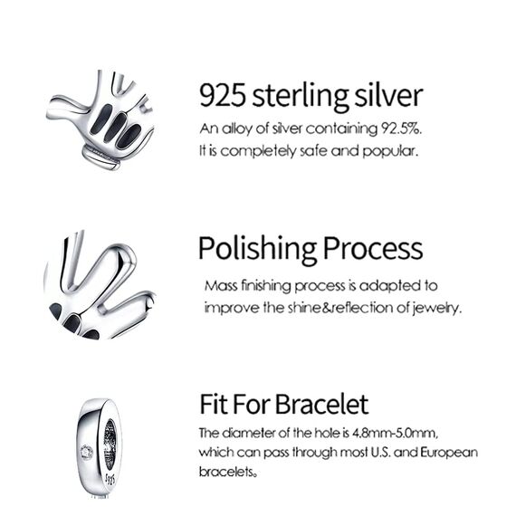 HappyStar beads charms,passt Charms Armbänder Halskette Europäischen Schmuck ，Bead Charms für Damen,925 Sterling Silber Dangle Anhänger