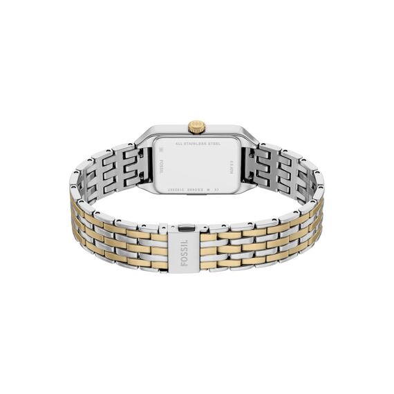 Fossil Raquel Damenuhr, Quarz-Dreizeigerwerk mit Edelstahlarmband