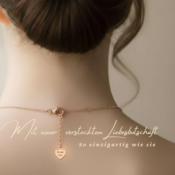 Halskette Damen Rosegold Herzkette Rose Gold Kette vergoldet Engelsflügel Damenkette Ich Liebe Dich Herz-Anhänger Rosegoldschmuck Schmuck Geburtstag Valentinstag Jahrestag Geschenke Frauen Freundin