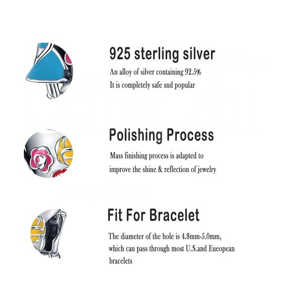 HappyStar beads charms,passt Charms Armbänder Halskette Europäischen Schmuck ，Bead Charms für Damen,925 Sterling Silber Dangle Anhänger