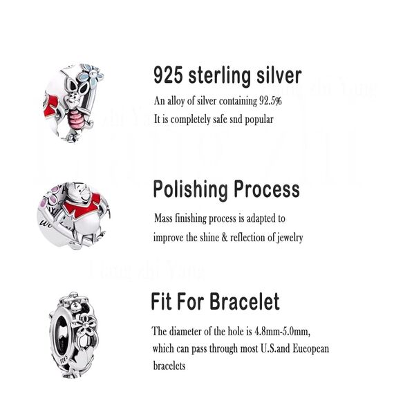 HappyStar beads charms,passt Charms Armbänder Halskette Europäischen Schmuck ，Bead Charms für Damen,925 Sterling Silber Dangle Anhänger