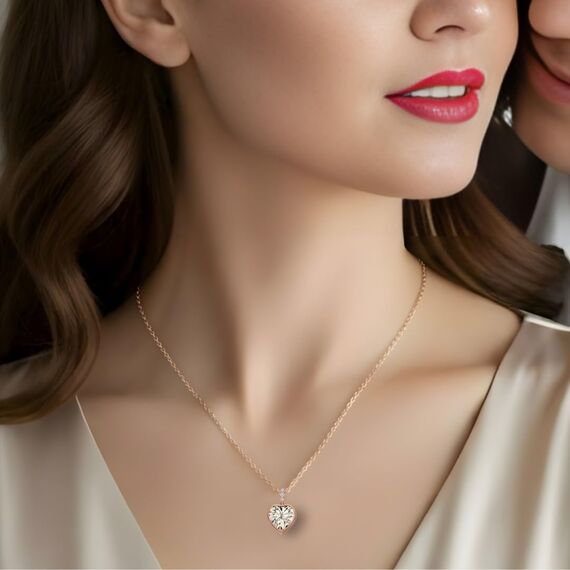 Halskette Damen Rosegold Herzkette Rose Gold Kette vergoldet Engelsflügel Damenkette Ich Liebe Dich Herz-Anhänger Rosegoldschmuck Schmuck Geburtstag Valentinstag Jahrestag Geschenke Frauen Freundin