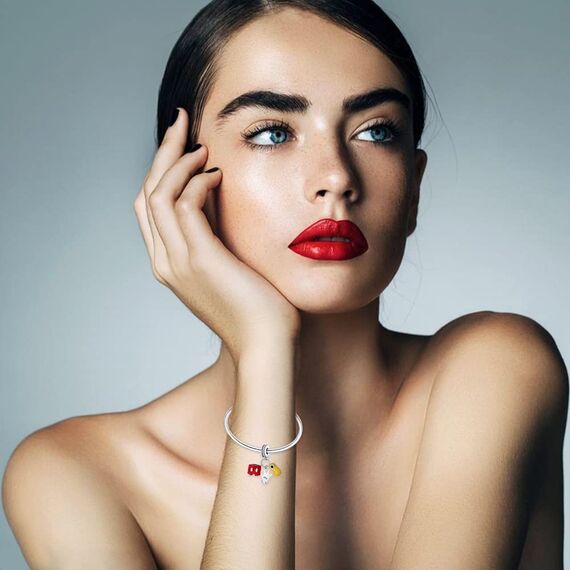 HappyStar beads charms,passt Charms Armbänder Halskette Europäischen Schmuck ，Bead Charms für Damen,925 Sterling Silber Dangle Anhänger