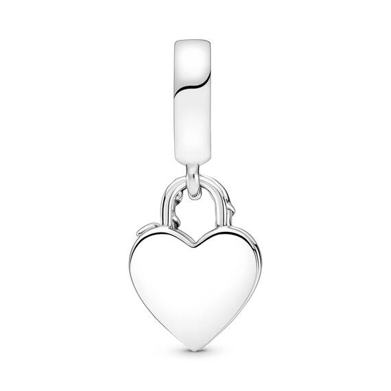 PANDORA Charm Anhänger Herzförmiges Vorhängeschloss Silber 790086C00