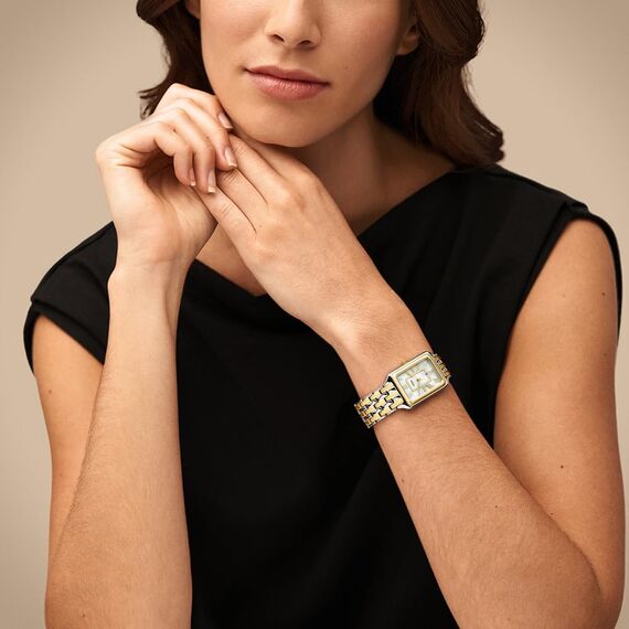 Fossil Damenuhr Raquel mit quarz/3-Zeiger datum Uhrwerk 26mm Gehäusegröße und Edelstahlarmband ES5305