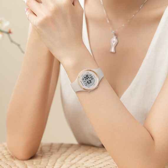 GOLDEN Hour Digitale Armbanduhr Damen Wasserdicht 5ATM Chronograph Sport Silikon Armband Armbanduhr Damen Elegant Sportuhr mit Datum Leuchtend Leicht Ablesbares Zifferblatt, Roségold/Starlight