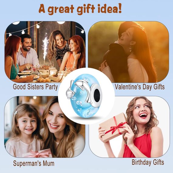 HappyStar beads charms,passt Charms Armbänder Halskette Europäischen Schmuck ，Bead Charms für Damen,925 Sterling Silber Dangle Anhänger