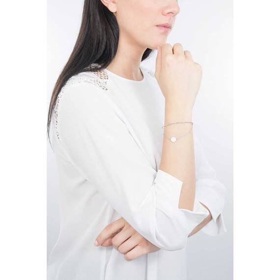Swarovski Sublima Armreif, Weiß, Rhodiniert