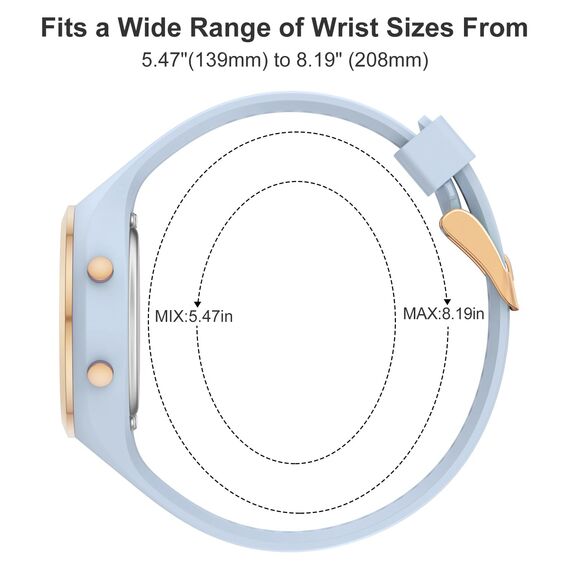 GOLDEN Hour Digital Damen Uhr 5ATM wasserdichte Sport Chronograph mit Silikonarmband - Sportlich Elegant mit Datum, Leuchtend Leicht Ablesbares Zifferblatt